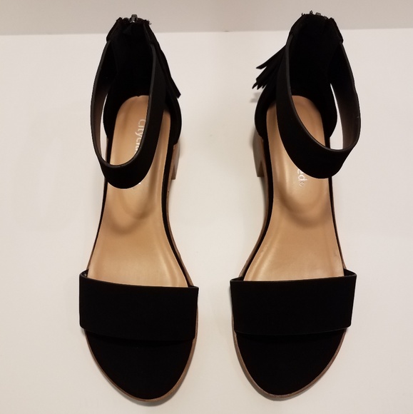 NEW Black Faux Suede Sandal - Picture 2 of 7